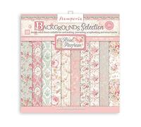 Stamperia Scrapbooking Small Pad 10 Sheets CM 20.3x20.3 (8 "X8) Backgrounds Selection - Rose Perfum