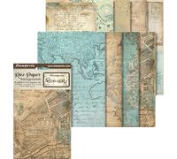 Stamperia Selection 8 fondos de papel de arroz multicolor A6 decorativos, alrededor del mundo