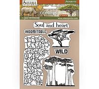 Stamperia - Sello de goma HD - Savana Crackle y árbol