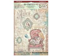 Stamperia Set 6 Papeles de arroz Alice Forever 21 x 29 cm, Multicolor, 16 x 18 cm