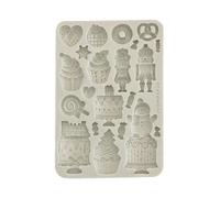Stamperia - Silicon Mould A5 for Scrapbooking, Bullet Journals and More, Non-Stick Surface, Suitable for Air-Dry Clay, Resin and More, Perfect for Crafts and Gifting (Candy Christmas, Cakes)