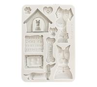 Stamperia - Silicon Mould A5 for Scrapbooks, Bullet Journals and More, Non-Stick Surface, Suitable for Air-Dry Clay, Resin and More, Perfect for Crafts and Gifting (Furry Friends, I Love My Dog)