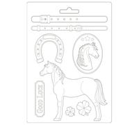 Stamperia Soft Maxi Mould 8,5"X11.5"-Standing Horse, Romantic Horses -3PTA4500