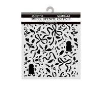 Stamperia - Thick Stencil for Scrapbooks, Albums, Cards, Bullet Journals, and More, Flexible Material, Easy to Clean, Perfect for Crafts and Gifting (Christmas, Ribbons and Gingerbread)