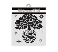 Stamperia - Thick Stencil for Scrapbooks, Albums, Cards, Bullet Journals, and More, Flexible Material, Easy to Clean, Perfect for Crafts and Gifting (A New Beginning, The World Tree)