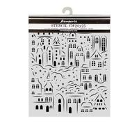 Stamperia - Thick Stencil for Scrapbooks, Albums, Cards, Bullet Journals, and More, Flexible Material, Easy to Clean, Perfect for Crafts and Gifting (Christmas, Village)