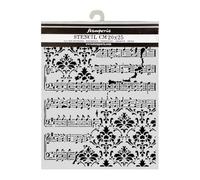 Stamperia - Thick Stencil for Scrapbooks, Albums, Cards, Bullet Journals, and More, Flexible Material, Easy to Clean, Perfect for Crafts and Gifting (Symphony, Score and Frieze)