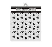 Stamperia - Thick Stencil for Scrapbooks, Albums, Cards, Bullet Journals, and More, Flexible Material, Easy to Clean, Perfect for Crafts and Gifting (Family, Heart Texture)