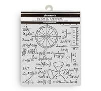 Stamperia - Thick Stencil for Scrapbooks, Albums, Cards, Bullet Journals, and More, Flexible Material, Easy to Clean, Perfect for Crafts and Gifting (A New Beginning, Formulas)