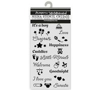 Stamperia - Thick Stencil for Scrapbooks, Albums, Cards, Bullet Journals, and More, Flexible Material, Easy to Clean, Perfect for Crafts and Gifting (Baby, Quotes)