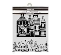 Stamperia - Thick Stencil for Scrapbooks, Albums, Cards, Bullet Journals, and More, Flexible Material, Easy to Clean, Perfect for Crafts and Gifting (Christmas, House)