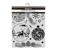 Stamperia - Thick Stencil for Scrapbooks, Albums, Cards, Bullet Journals, and More, Flexible Material, Easy to Clean, Perfect for Crafts and Gifting (Christmas, Balls)