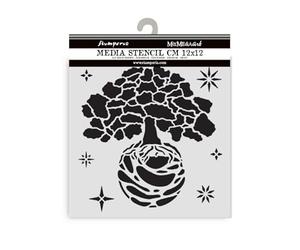 Stamperia - Thick Stencil for Scrapbooks, Albums, Cards, Bullet Journals, and More, Flexible Material, Easy to Clean, Perfect for Crafts and Gifting (A New Beginning, The World Tree)