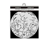 Stamperia - Thick Stencils for Scrapbooks, Albums, Cards, and Bullet Journals, Flexible Material, Easy to Clean, Perfect for Crafts and Gifting (Favourites Refresh, Round Frame with Flowers)