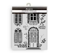 Stamperia - Thick Stencils for Scrapbooks, Albums, Cards, Bullet Journalling, and More, Flexible Material, Easy to Clean, Perfect for Hobbies, Crafts and Gifting (Venice, City of Art - Windows)