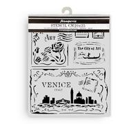 Stamperia - Thick Stencils for Scrapbooks, Albums, Cards, Bullet Journalling, and More, Flexible Material, Easy to Clean, Perfect for Hobbies, Crafts and Gifting (Venice, City of Art - Cards)