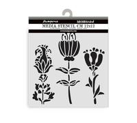 Stamperia - Thick Stencils for Scrapbooks, Albums, Cards, Bullet Journals, and More, Flexible Material, Easy to Clean, Perfect for Crafts and Gifting (Furry Friends, Stylised Flowers)
