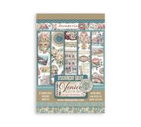 Stamperia - Washi Pad for Scrapbooking, Albums, Card Making, Bullet Journalling and More, Translucent and Easy to Cut, Acid Free, Perfect for Crafts and Gifting (Venice, City of Art) (A5) (8 Sheets)