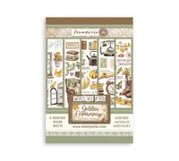 Stamperia - Washi Pad for Scrapbooks, Albums, Cards, Bullet Journals and More, Translucent and Easy to Cut, Acid Free, Perfect for Hobbies, Crafts, and Gifting (Golden Harmony) (A5) (8 hojas)