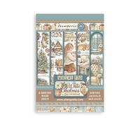 Stamperia - Washi Pad for Scrapbooks, Albums, Cards, Bullet Journals and More, Translucent and Easy to Cut, Acid Free, Perfect for Hobbies, Crafts and Gifting (White Christmas) (A5) (8 hojas)