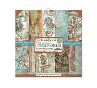 STAMPERIA World-Bloc de Papel (10 Hojas, 20,3 x 20,3 cm, Doble Cara), Multicolor, talla única