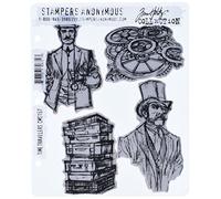 Stampers Anonymous Tim Holtz Cling Rubber Stamp Set, 7 by 8.5-Inch, Time Travelers