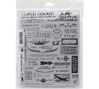 Stampers Anonymous Tim Holtz Cling Rubber Stamp Set 7"X8.5"-Correspondence