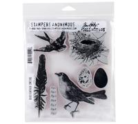 Stampers Anonymous Tim Holtz Cling timbro impostare 7 Piuma di uccello X8.5