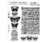 Tim Holtz Papillon - Juego de Sellos de Goma (17,78 x 21,6 cm)
