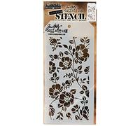 Stampers Anonymous Tim Holtz - Plantilla para estarcir, diseño de Flores, Transparente
