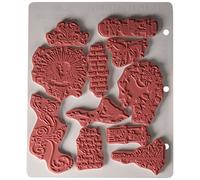 Stampers Anonymous Tim Holtz Urban Chic - Juego de Sellos de Goma (17,8 x 21,6 cm), Color Rojo