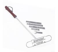 Stampler de carne personalizado para fiestas de barbacoa a la parrilla | Construcción de metal resistente, longitud del poste de 27 cm, diseño resistente al calor, manejo seguro en la parrilla