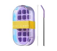 Stampo per cubetti di ghiaccio con coperchio, Vassoio peer Cubetti di Ghiaccio, forma quadrata una fácil rimozione, Per birra, cóctel, whisky, Blu