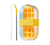 Stampo per cubetti di ghiaccio con coperchio, Vassoio peer Cubetti di Ghiaccio, forma quadrata una fácil rimozione, Per birra, cóctel, whisky, Blu