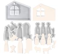 Stampo per Presepe, stampis in Silicone per Presepe di Natale, Stampis in Silicone per Presepes a tema nascita di Gesù | Stampiss per Fondente da Forno in resina antiaderenti per Caramelle natalizie