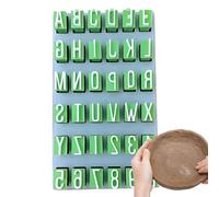 Stamps Alphabet Stamps, Tiny Clay Letter Stamp, Uppercase and Lowercase Alphabet Press, Portable Craft Supplies for Home, Travel, Homemade Pottery Art Journaling, Color Green