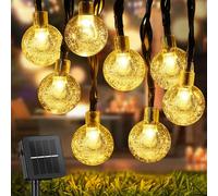 STANBOW Guirnalda de luces solares para exteriores, 11 m, 60 ledes, 8 modos, IP65, impermeable, para jardín, patio, boda, fiesta, decoración (blanco cálido)