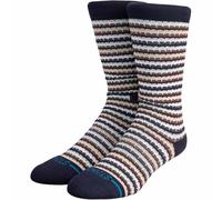 Stance Chiclets - Calcetines de punto gofre, color azul marino a rayas, azul marino, L