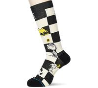 Stance de los Hombres Calcetines Casuales a Cuadros Peanuts, Negro, L