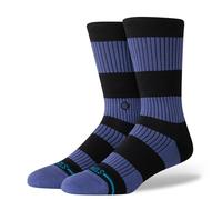 Stance Fred Crew - Calcetines de pantorrilla con estampado de rayas negras índigo, añil, L