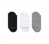 Stance Icon - Calcetines casuales con pestaña baja, paquete de 3, calcetines de mezcla de algodón, soporte para el arco, Multicolor Negro Blanco Gris, Large