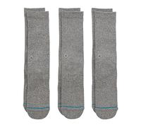 Stance Icon Calcetines Casuales, Gris, L (Pack de 3) para Hombre
