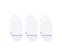 Stance Icon - Calcetines tobilleros invisibles clásicos e informales, agarre antideslizante, mezcla de algodón, amortiguación ligera, sujeción del puente, paquete de 3 pares, Blanco, Large