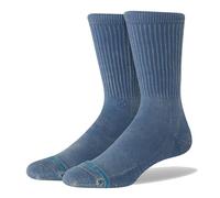 Stance Icon Dyed Crew Socks Sea Blue - Calcetines acolchados para pantorrilla, azul mar, L