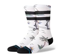 Stance Kool Katz Surf Crew - Calcetines de lona con diseño de gatos, color blanco, Lona, M