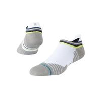 Stance Line Up - Calcetines de media lengüeta con estampado de rayas blancas para correr, blanco, M