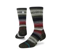 Stance Mid Wool Crew - Calcetines unisex - Diseño de puntera sin costuras - Amortiguación media - Talón y puntera reforzados, negro rojo, LG (US Men's Shoe 9-13, Women's Shoe 11-14)