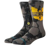 Stance Shaolin Slums Crew Calcetines Wutang Clan Tie Dye Negro con estampado de pantorrilla, Negro, M