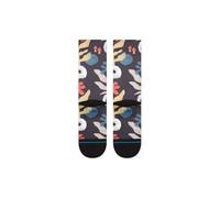 Stance Tropiskull Crew - Calcetines negros con estampado de calavera, Negro, L