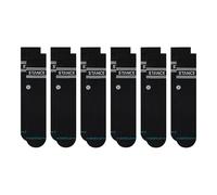 Stance Vital Crew Sock - Paquete de 6 calcetines para hombre y mujer, Negro -, Large
